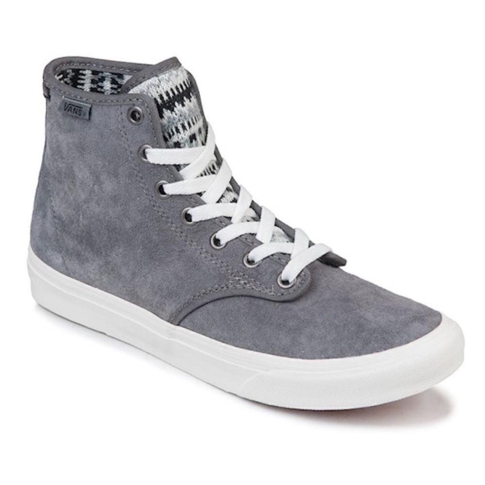 Vans Camden high top grey suede lace up sneakers